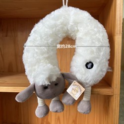 Kiwi & Friends 玩偶小羊U型枕 小羊旅行枕 28cm-CUS45
