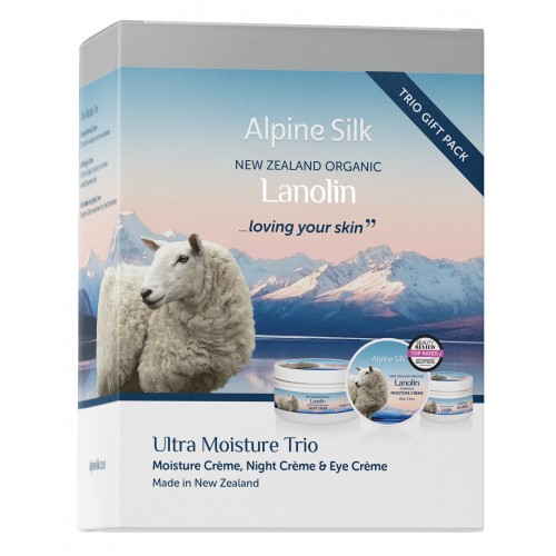 Alpine Silk Organic Ultra Moisture Trio 有机绵羊油超级保湿三件套（日霜/晚霜/眼霜）纯天然