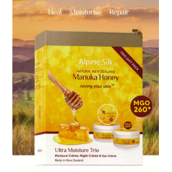 Alpine Silk Manuka Honey Ultra Moisture Trio MGO260+麦卢卡蜂蜜超级保湿三件套（日霜/晚霜/眼霜）纯天然 