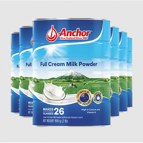 【新西兰直邮快线】Anchor 安佳成人奶粉罐装 900g/罐（整箱6袋直邮包邮）必须上传身份证照片  高钙高维生素A