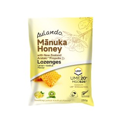 Aulando  欧兰多 UMF20+ 麦卢卡蜂蜜 蜂胶糖 抗炎舒缓 润喉糖 250g 柠檬+奇异果味