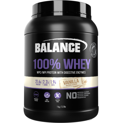 Balance 100% WHEY 乳清蛋白粉 1kg 香草味-草莓-巧克力-香蕉