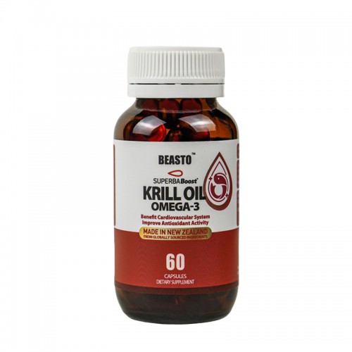 BEASTO Superba Boost Krill Oil Omeg-3 Softgel 60's新西兰100%纯净南极磷虾油500mg 60粒