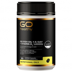 Go Healthy 高之源 三倍鱼油3000mg 一天一粒 添加1000IU维生素D3    90粒 （店长推荐）