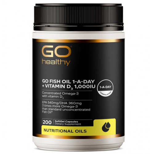 Go Healthy 高之源 三倍鱼油3000mg 一天一粒 添加1000IU维生素D3   200粒 （店长推荐）