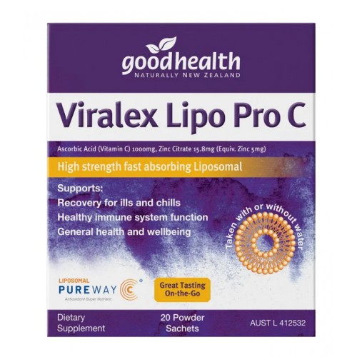 Good Health  好健康 Viralex Lipo Pro C 维乐士脂质体维生素C VC 无糖 1000mg 3g/20条