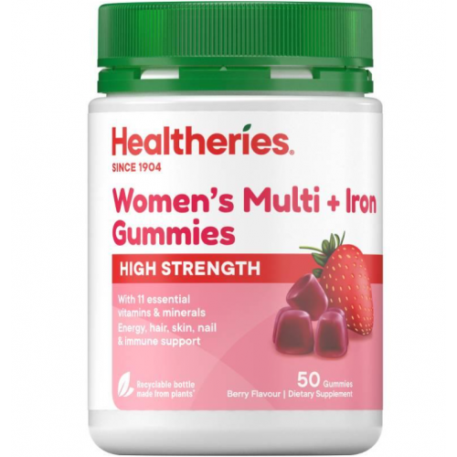 Healtheries 贺寿利 Adult High Strength Women's Multi + Iron女性多维+铁软糖 50粒