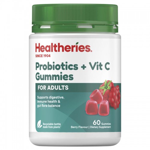 Healtheries 贺寿利 Adult Probiotics + Vit C Gummy 60 Gummies 成人益生菌+维生素C软糖 60粒