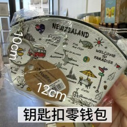Hallifax 新西兰地图Welcome to Paradise 钥匙扣零钱包