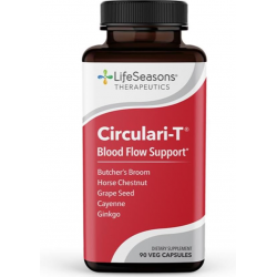 LifeSeasons - Circulari-T - 血液循环补充剂 - 支持动脉毛细血管和静脉健康 - 改善血流 (屠夫掃帚,银杏,卡宴,葡萄籽和马粒)  90粒