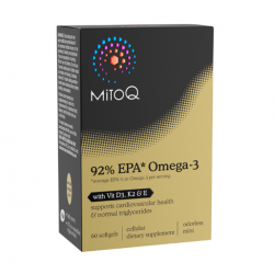 MitoQ 高纯度鱼油 92% EPA Omega 3-60s （运输途中的物理变化，融化、断裂、变形、结冰等情况，不予理赔）
