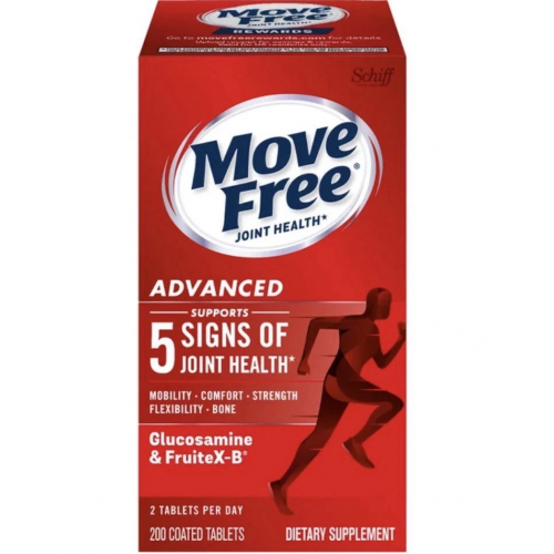 Move Free 益节葡萄糖胺1500mg+软骨素200mg ( 4合1) 200粒/瓶 红瓶