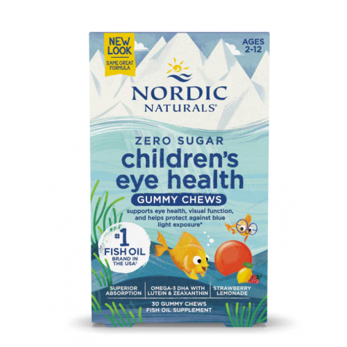 NORDIC NATURALS 挪威小鱼 儿童DHA叶黄素护眼软糖 30粒 草莓柠檬味 无糖软糖