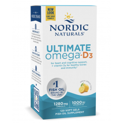【美国销量第一】 NORDIC NATURALS Ultimate Omega® 挪威小鱼 终极欧米茄系列 成人高端鱼油 添加维生素D3 120粒 柠檬味