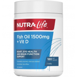 Nutralife 纽乐 高含量 深海鱼油 含维生素D 1500mg 180粒