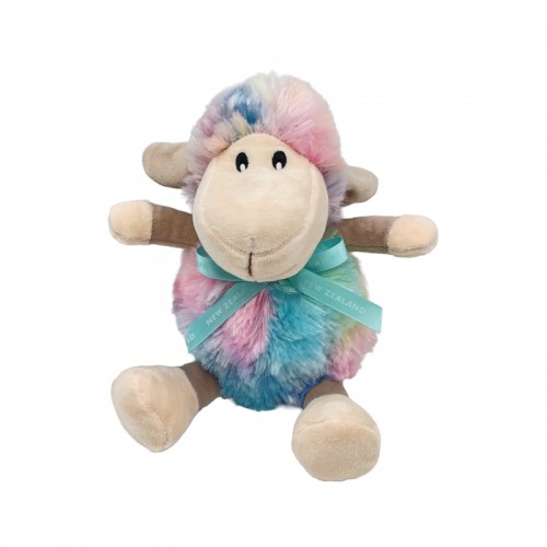 Parrs 帕氏 玩偶 Sheep Toy Sitting Rainbow w/Teal NZ Ribbon 17cm