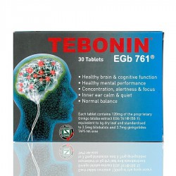 Tebonin 天保宁 脑保30粒 改善耳鸣，眩晕，改善末梢循环，认知功能，毛细血管的健康，内耳平静和安静，注意力集中和平衡