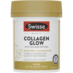 Swisse 胶原蛋白肽发光片 120粒 含葡萄籽和Q10 抗皱 抗氧化 水光片