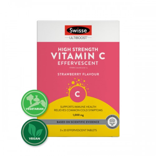 Swisse 维生素C泡腾片 VC 草莓味 60片