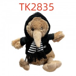 Kiwi & Friends 玩偶kiwi卫衣围巾款黑色-TK2835