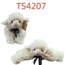 Kiwi & Friends 玩偶小羊可趴可站黑蝴蝶结22cm-TS4207