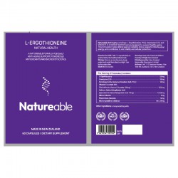 Natureable L-Ergothioneine 麦角硫因 60粒 每两粒50mg +30mgQ10+10mgPQQ