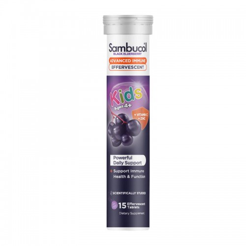 Sambucol 小黑果接骨木泡腾片维生素C+锌 15片 4岁以上人群均可使用