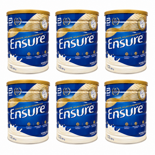 Ensure 雅培安素 全营养素 蛋白粉 高蛋白成人营养奶粉 800g*6罐 蛋白粉 香草味（铁皮盖子的材质，爆罐快递不予理赔，介意的亲慎拍）
